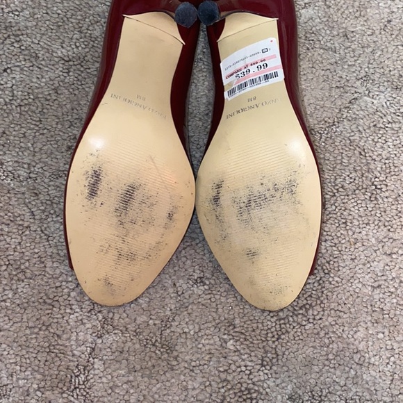 Red open toe heels - Picture 2 of 3